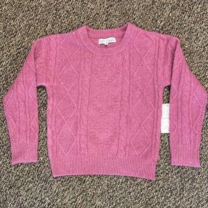 NWT Petit Bonbon Girls Crewneck Sweater Size 5 PINK